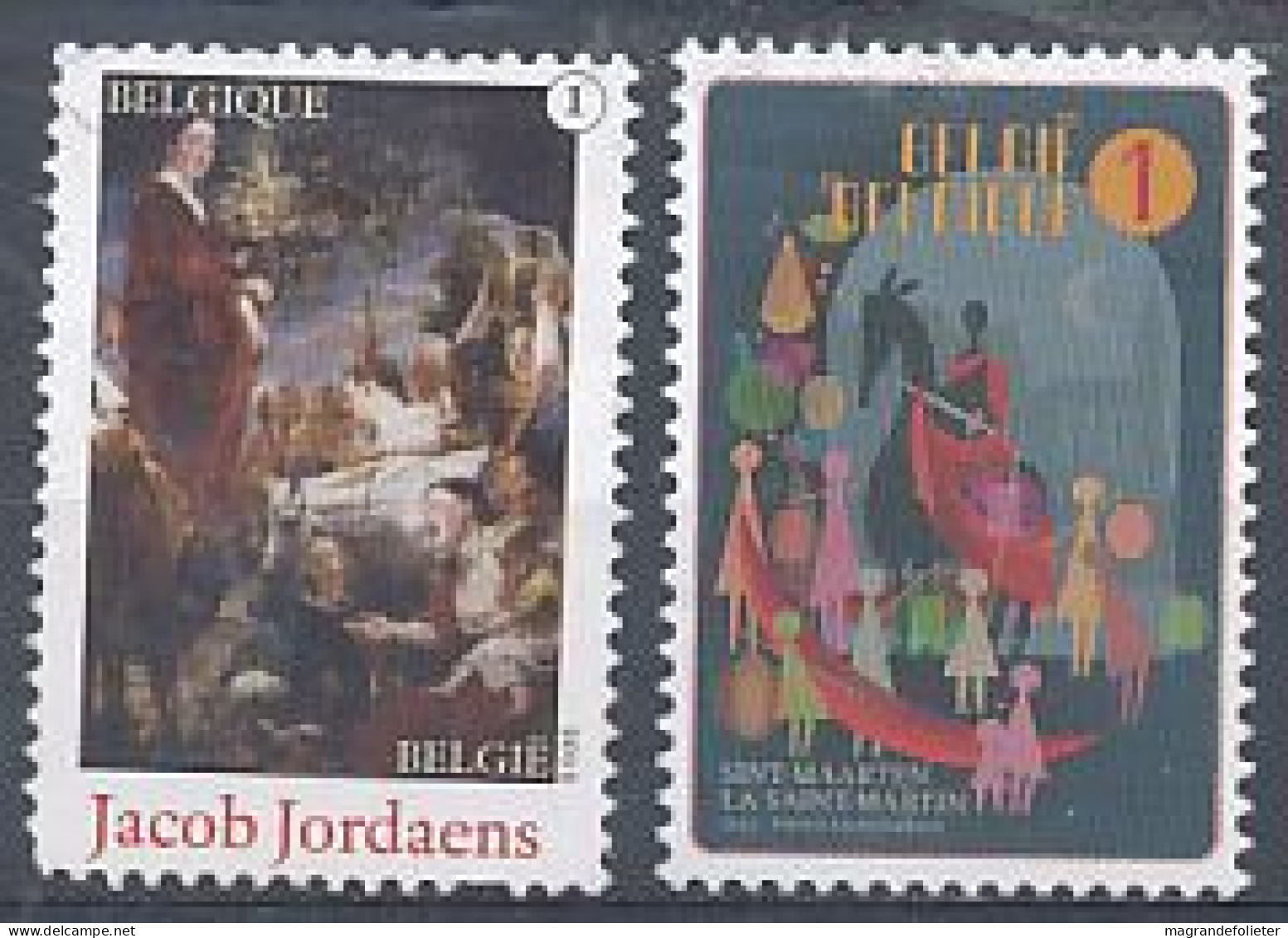 TIMBRE  ZEGEL STAMP  BELGIQUE JACOB JORDAENS ET FÊTE DE LA SAINT-MARTIN 4278-4279  XX - Timbres Télégraphes [TG]