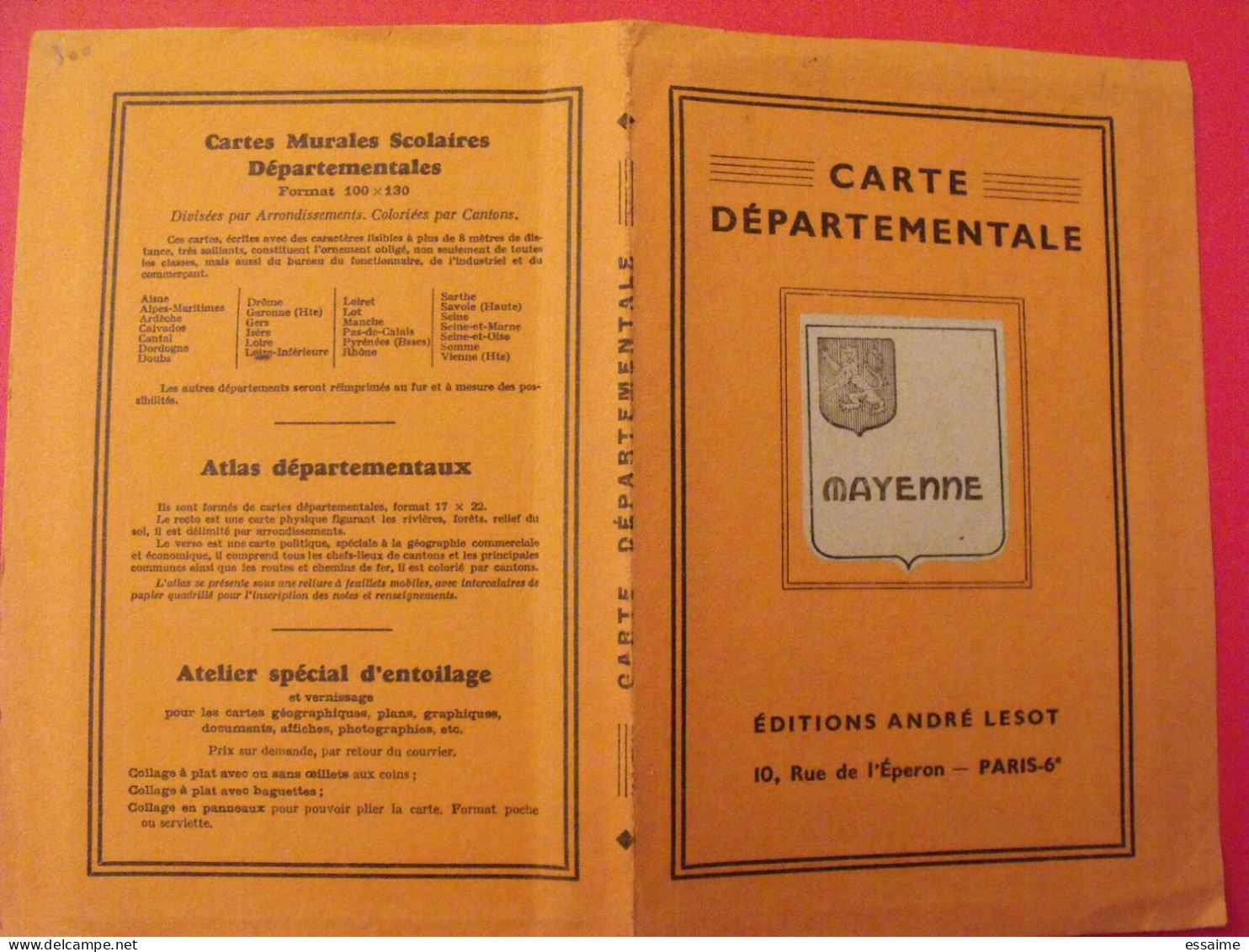 Carte Départementale Mayenne 53. éditions André Lescot. Sd Vers 1950-60 - Cartes Routières