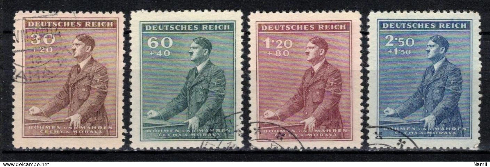Boheme Et Moravie 1942 Mi  85-8 (Yv 73-6), Obliteré - Used Stamps
