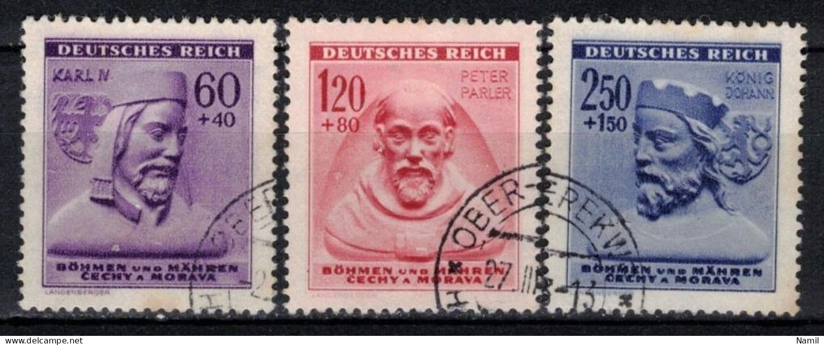 Boheme Et Moravie 1943 Mi 114-6 (Yv 102-4), Obliteré - Used Stamps