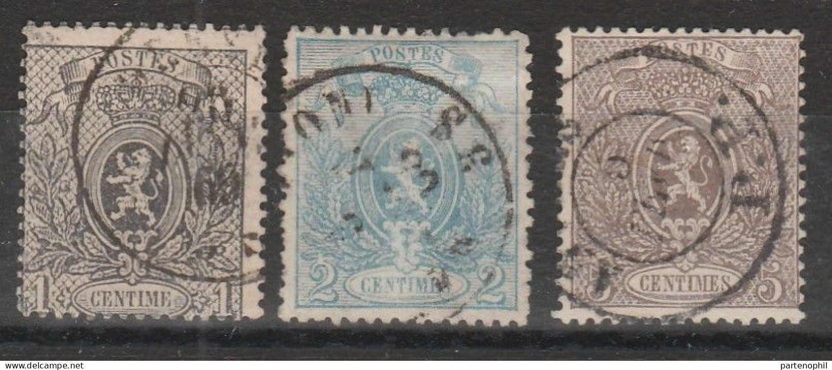 416 Belgio Belgium 1866 - Stemma, Dentellati 14½x14, N. 22/25. Cat. € 201,00. SPL - 1866-1867 Coat Of Arms