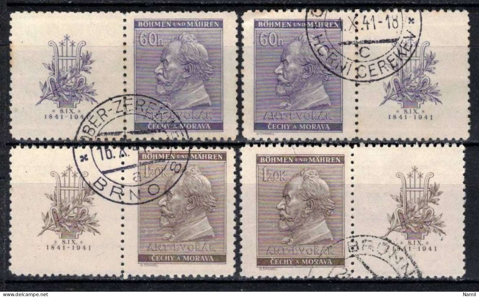 Boheme Et Moravie 1941 Mi 73-4 Zf (Yv 63-4 Avec Vignettes), Obliteré - Used Stamps