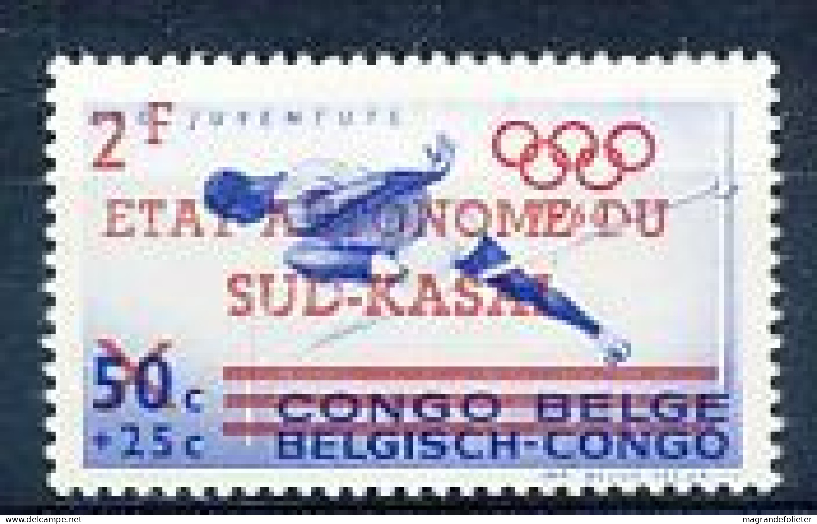 TIMBRE  ZEGEL STAMP CONGO BELGE ETAT AUTONOME DU SUD KASAÏ J.O. No 18  XX - Nuevos