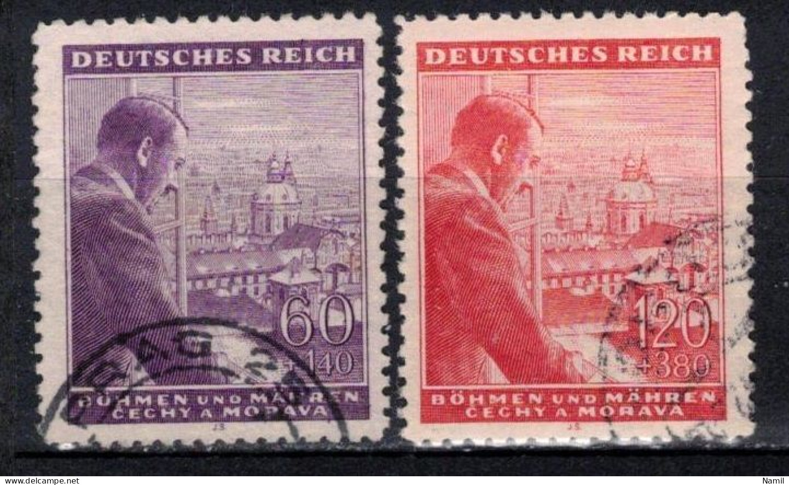 Boheme Et Moravie 1943 Mi 126-7 (Yv 105-6), Obliteré - Used Stamps