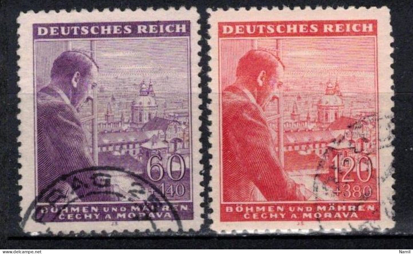 Boheme Et Moravie 1943 Mi 126-7 (Yv 105-6), Obliteré - Usados