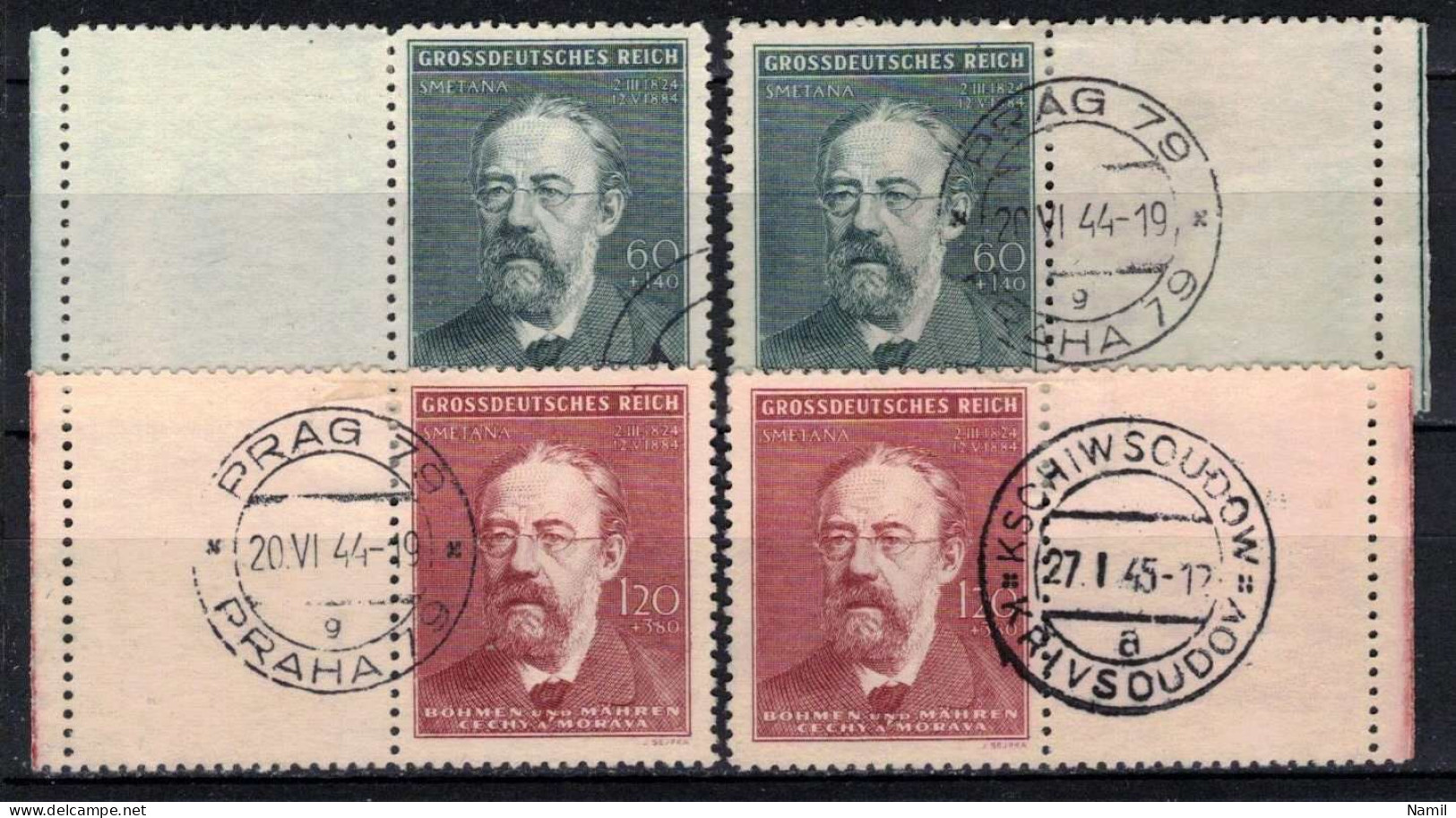 Boheme Et Moravie 1944 Mi 138-9 Zf (Yv 117-8 Avec Vignettes), Obliteré - Used Stamps