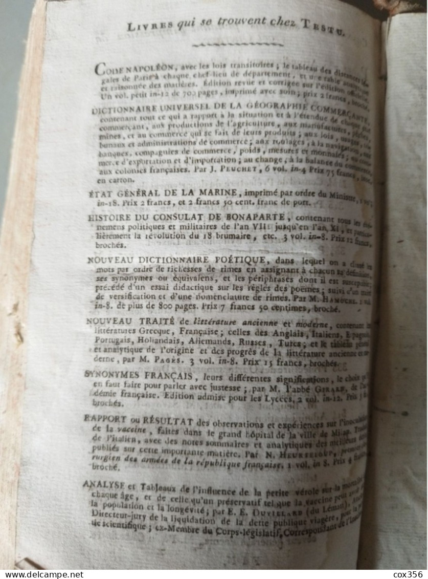 ALMANACH IMPERIAL l'an 1806 Livre d'epoqie en l'etat