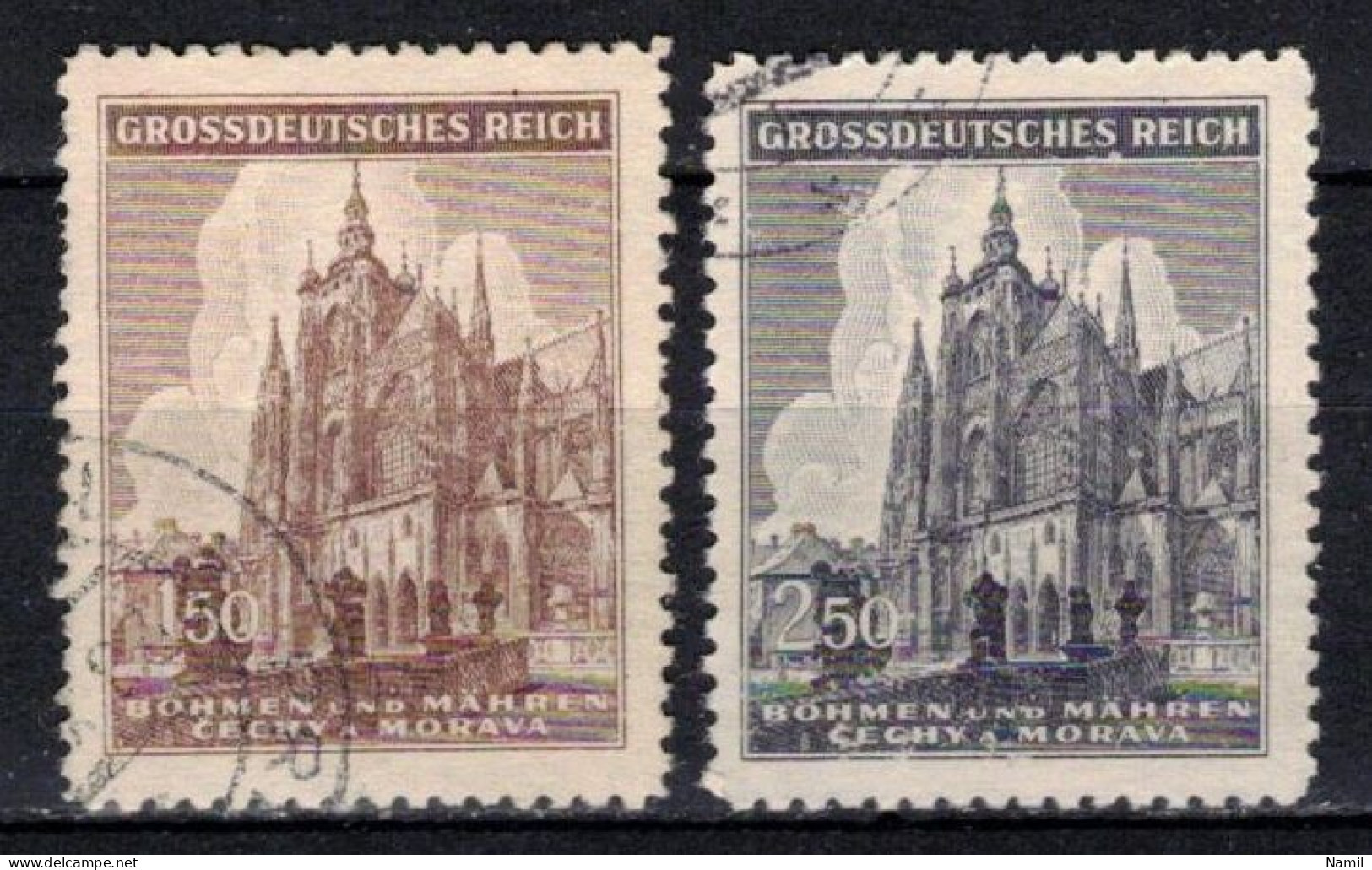 Boheme Et Moravie 1944 Mi 140-1 (Yv 119-20), Obliteré - Gebraucht