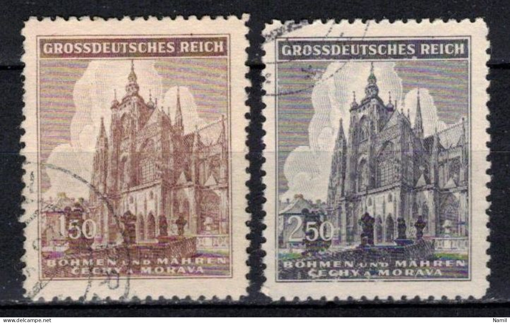 Boheme Et Moravie 1944 Mi 140-1 (Yv 119-20), Obliteré - Used Stamps