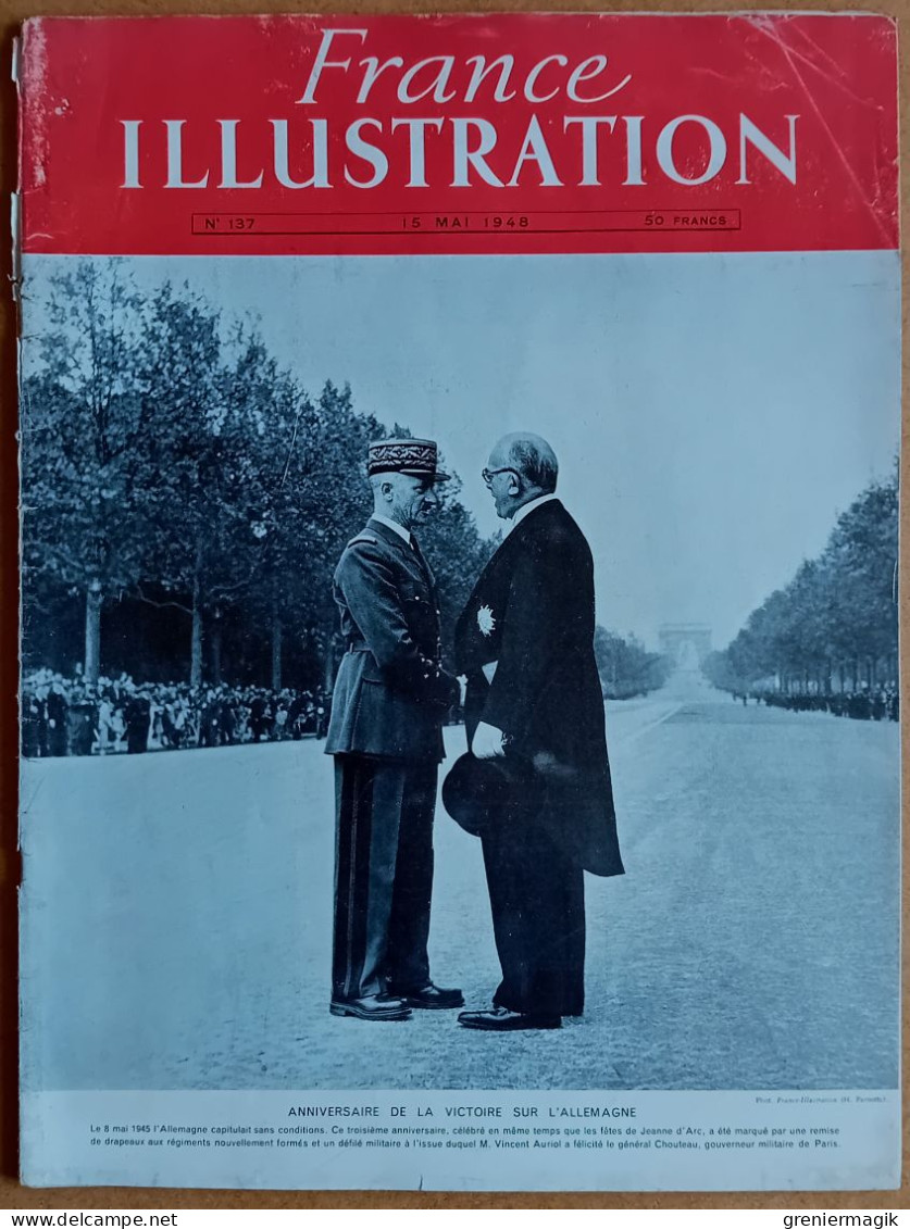 France Illustration N°137 15/05/1948 Lille Coupe De France De Football/Anniversaire M.R.P./Lyautey/Dunkerque/Ulm 1805... - General Issues