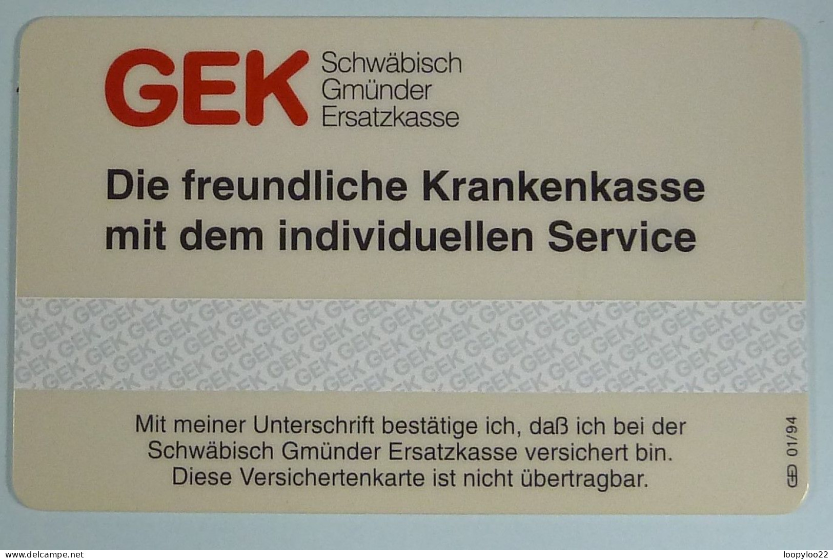GERMANY - Chip - GEK - G&D 01/94 - Smart Card Demo - Other & Unclassified