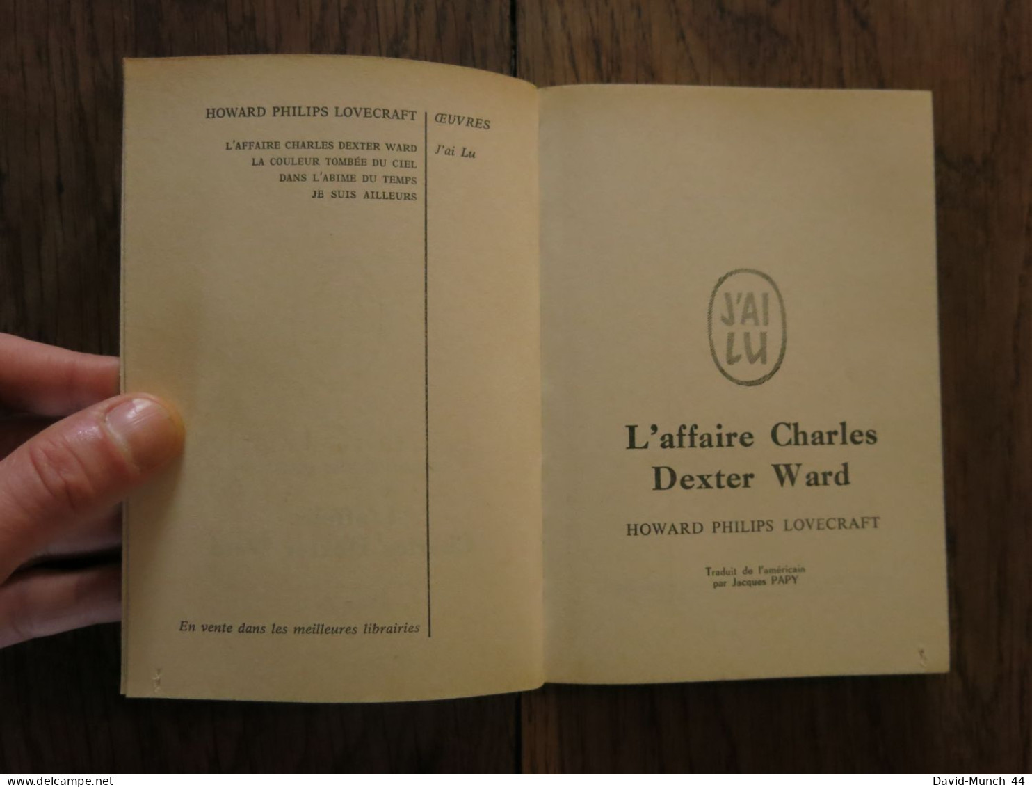 L'affaire Charles Dexter Ward De H. P. Lovecraft. J'ai Lu Numéro 410. 1972 - J'ai Lu