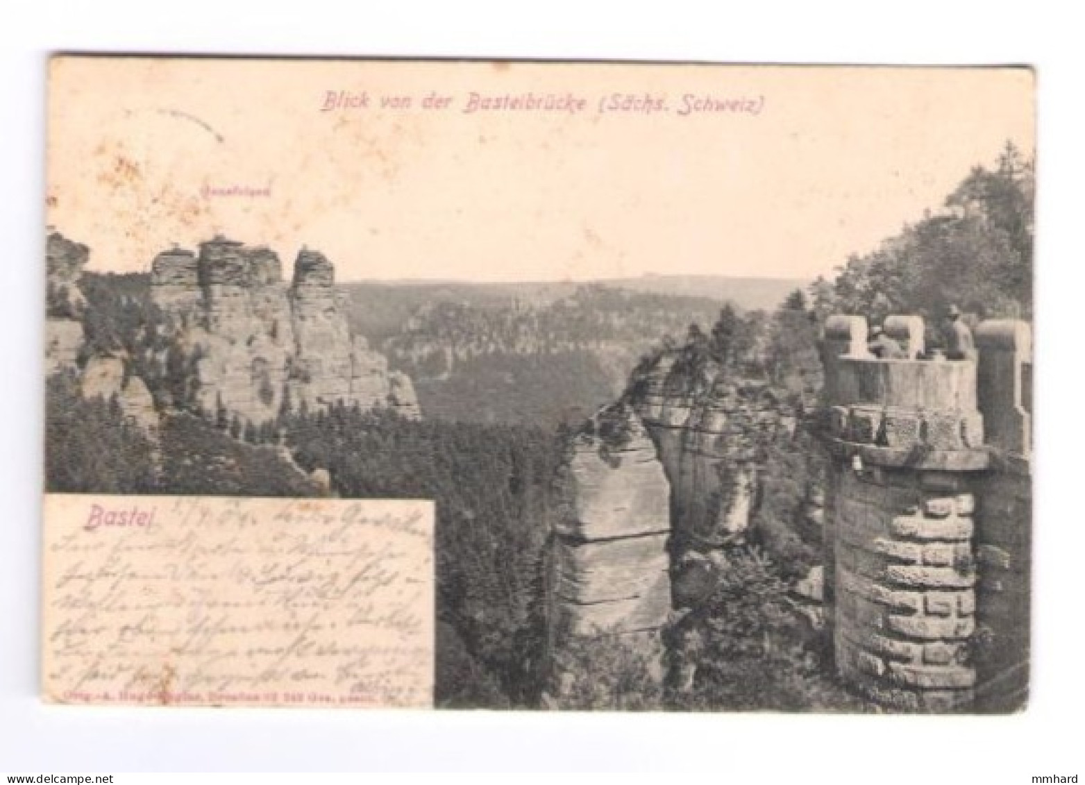 Alte AK Bastei Sächsische Schweiz Sachsen Deutschland Gel  1904 - Bastei (sächs. Schweiz)