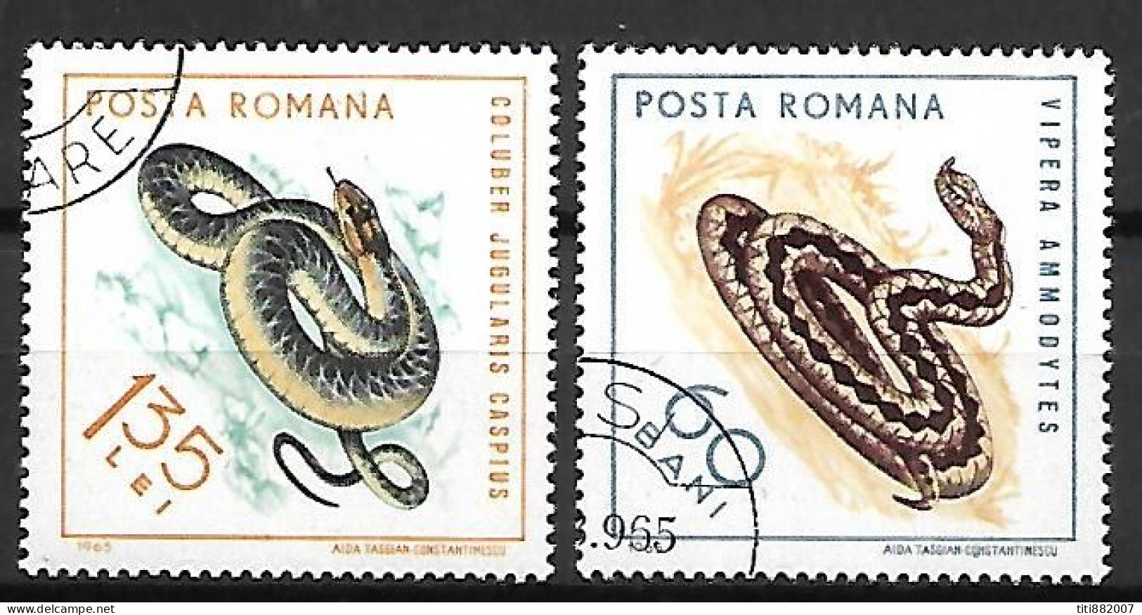 ROUMANIE    -     SERPENTS   /    VIPERE    -    Oblitérés. - Serpents