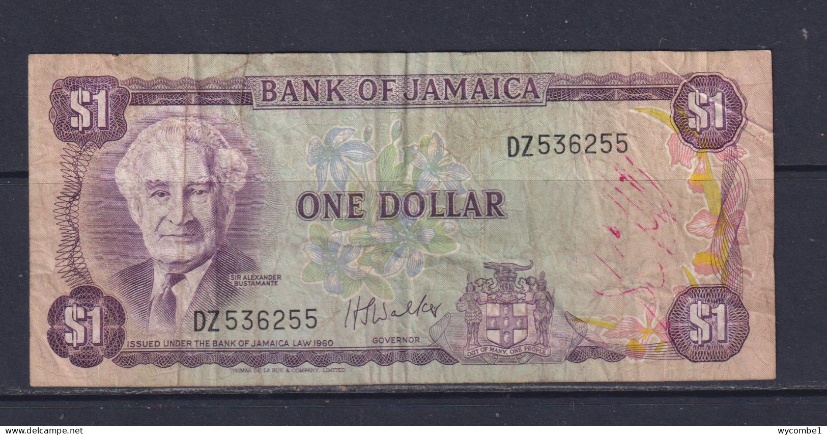 JAMAICA  - 1960 1 Dollar Circulated Banknote As Scans - Jamaique