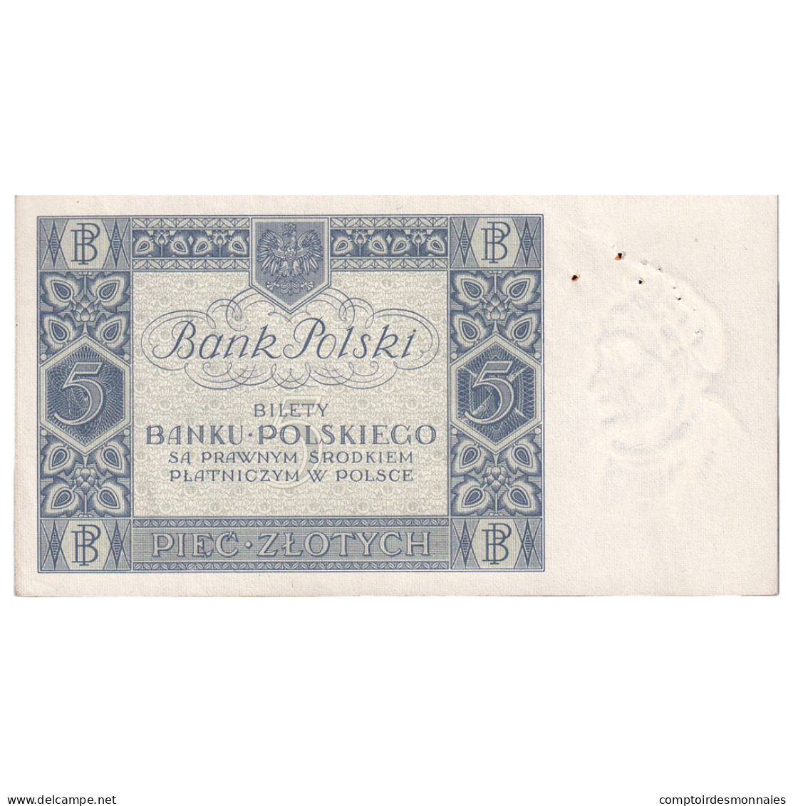 Billet, Pologne, 5 Zlotych, 1930, 1930-01-02, KM:72, SUP - Pologne
