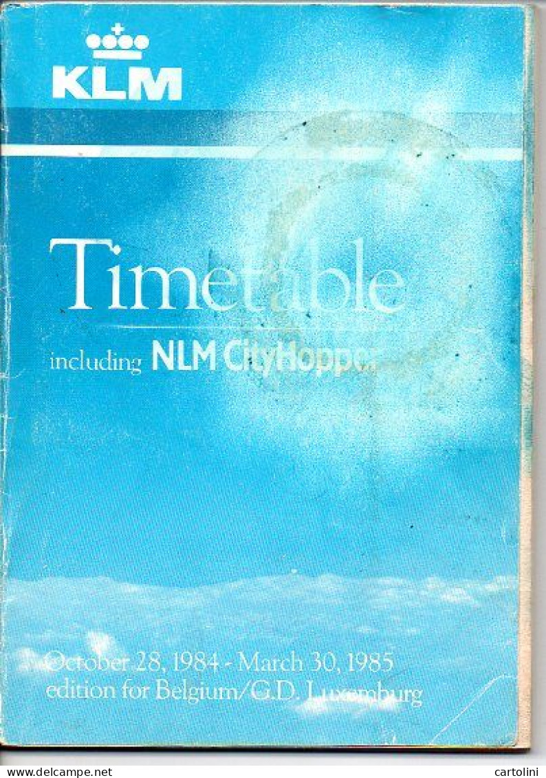 KLM Uurtabel Timetabel Horaire 130 Blz 1984-85  Vliegtuig Avion Airplane Flugzeug - World