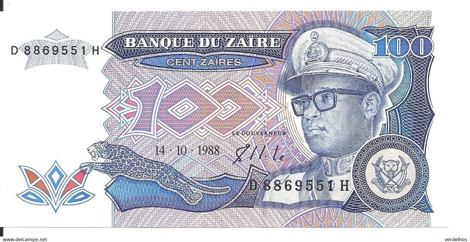 ZAIRE 100 ZAIRES 1988 UNC P 33 - Zaïre