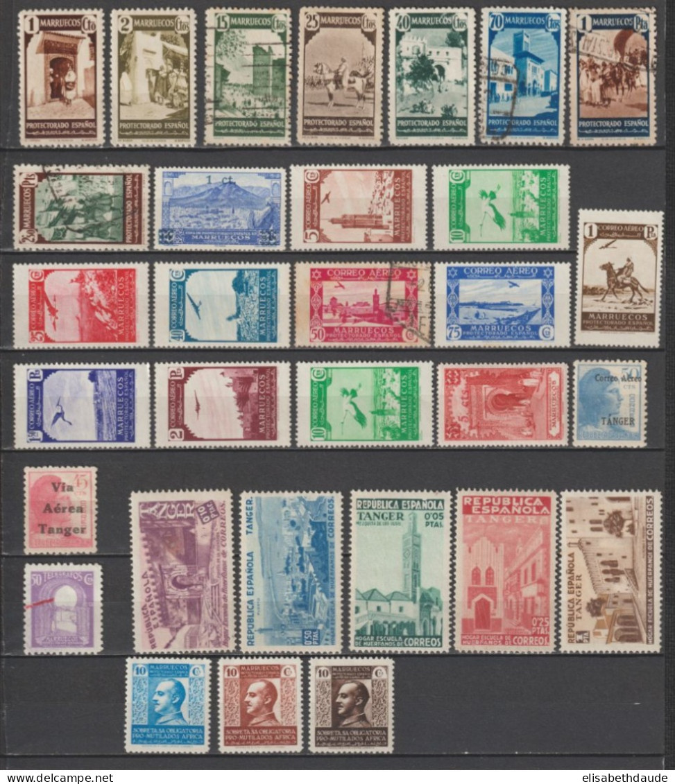 MARRUECOS - 1903/1940 - COLLECTION ** / * / (*) / OBLITERES - 2 PAGES ! - Spanisch-Marokko