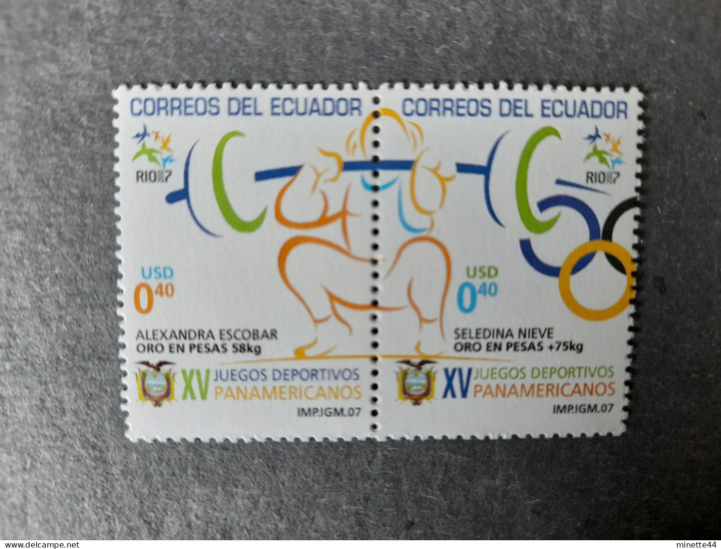 EQUATEUR ECUADOR 2007 MNH** HALTEROPHILIE WEIGHT LIFTING GAMES JEUX - Pesistica