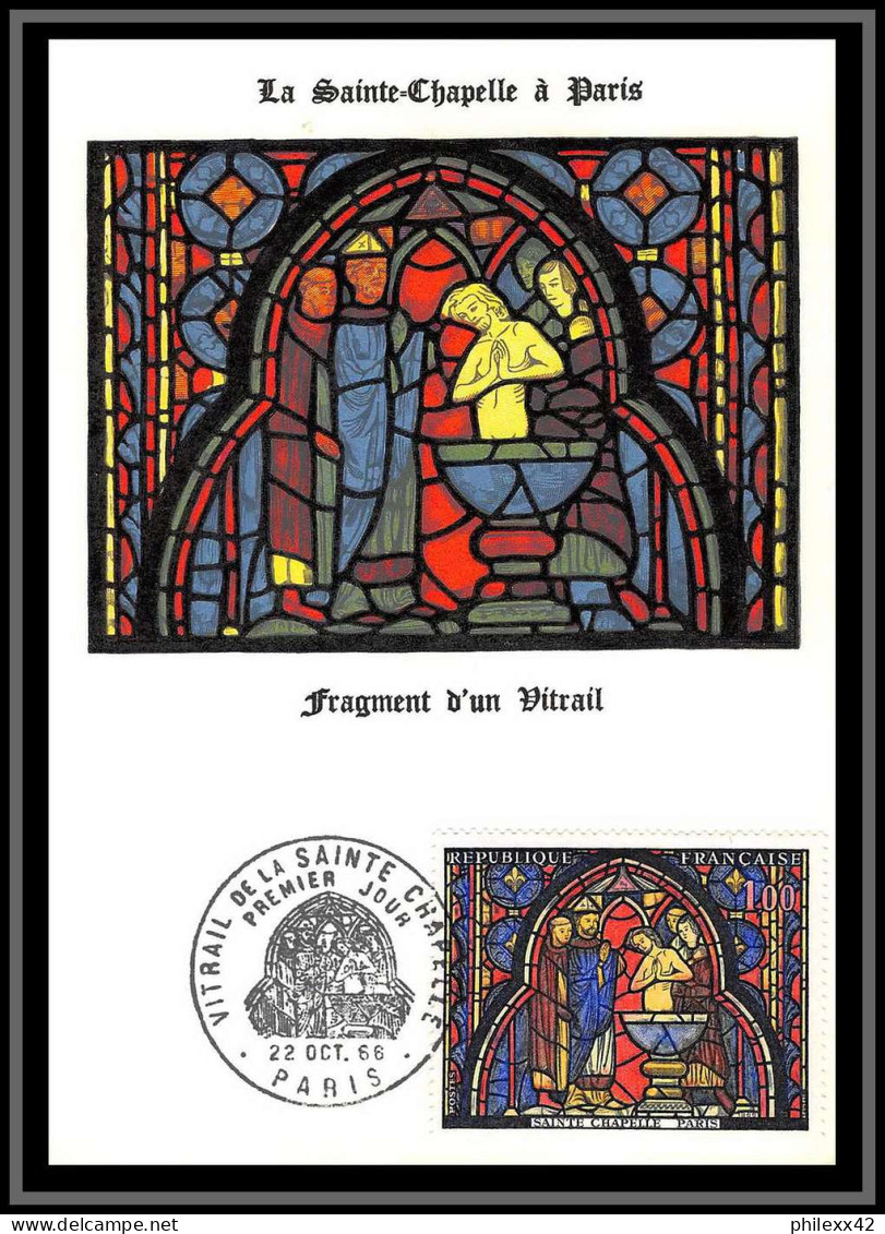 48384 N°1492 Vitrail De La Sainte-Chapelle Paris Judas Tableau Painting 1966 France Carte Maximum Fdc édition Parison  - Vetri & Vetrate