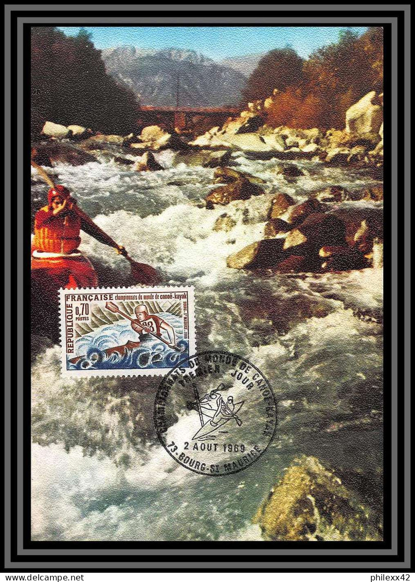 48520 N°1609 Canoe Kayak Bourg-St-Maurice 1969 Kayaking 1969 France Carte Maximum (card) Fdc édition Cef  - Kanu
