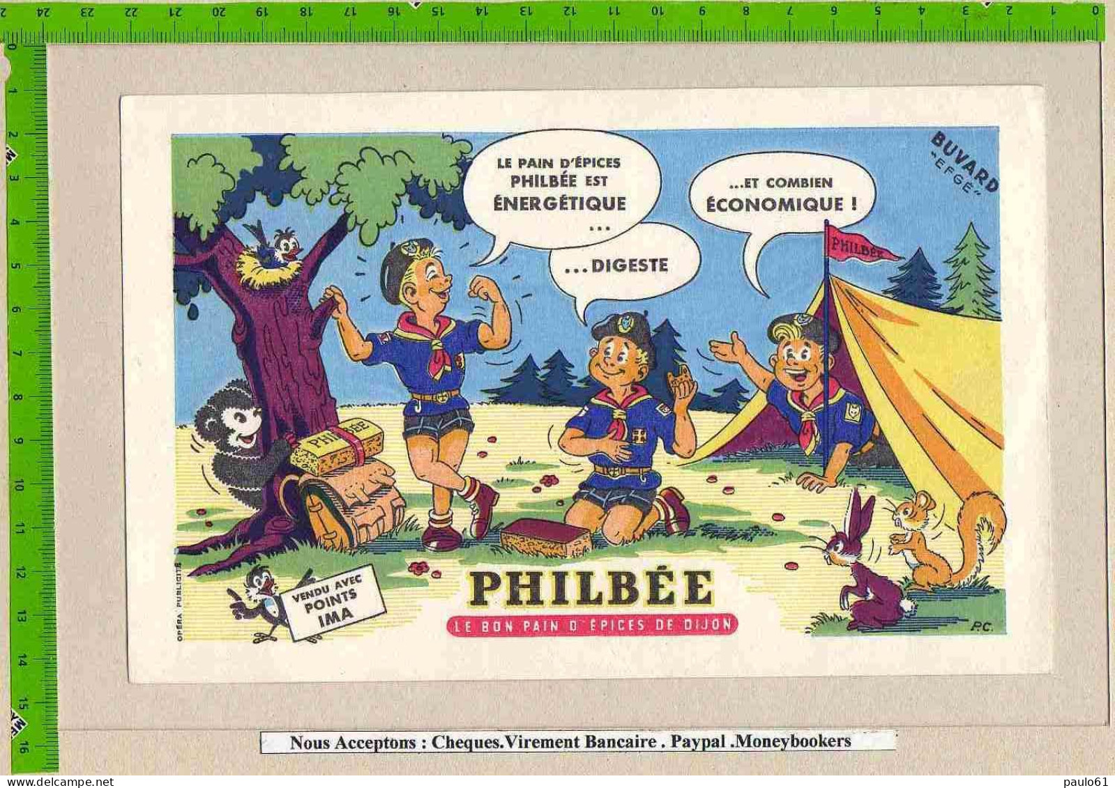BUVARD  : Pain D'Epices PHILBEE   Le Camp SCOUT - Gingerbread