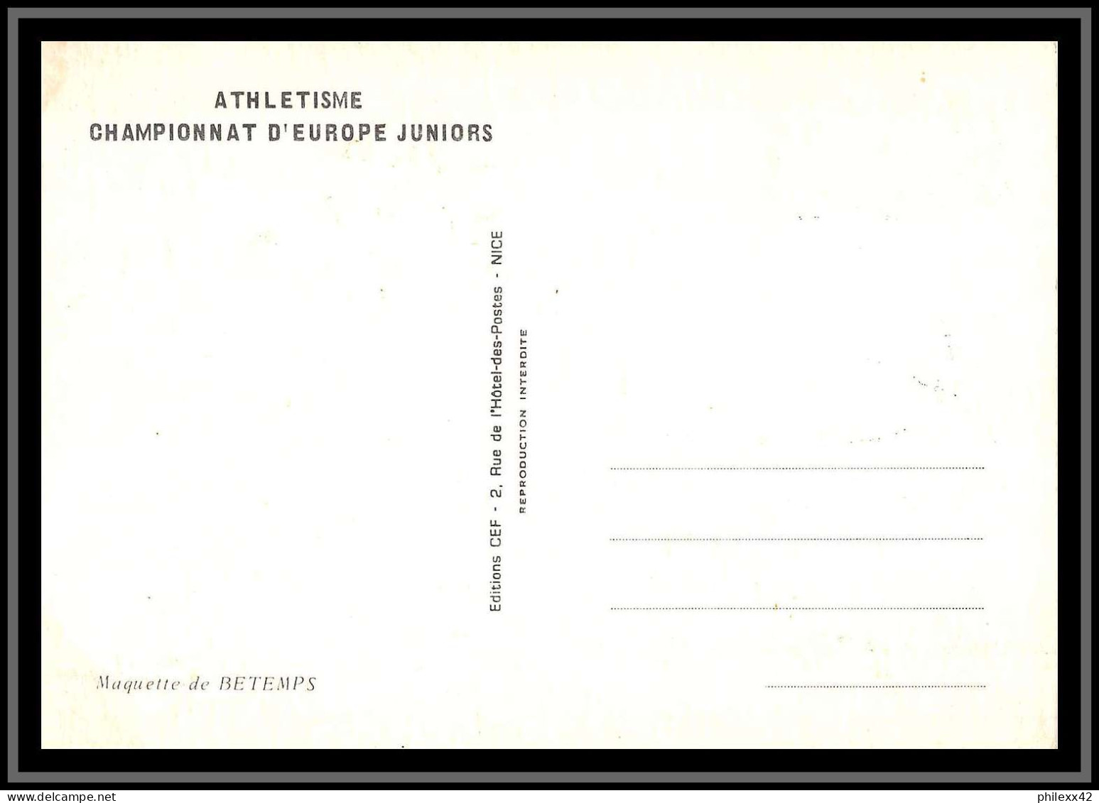 48970 N°205 Championnats D'Europe D'athlétisme Poids Shot Put 1970 Andorre Andorra Carte Maximum (card) Fdc édition Cef  - Maximumkarten (MC)