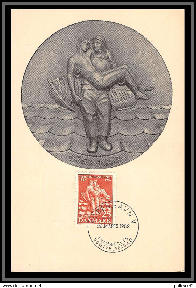 49132 N°344 Institut De Sauvetage Maritime 1952 Danmark Denmark Carte Maximum (card) - Cartoline Maximum