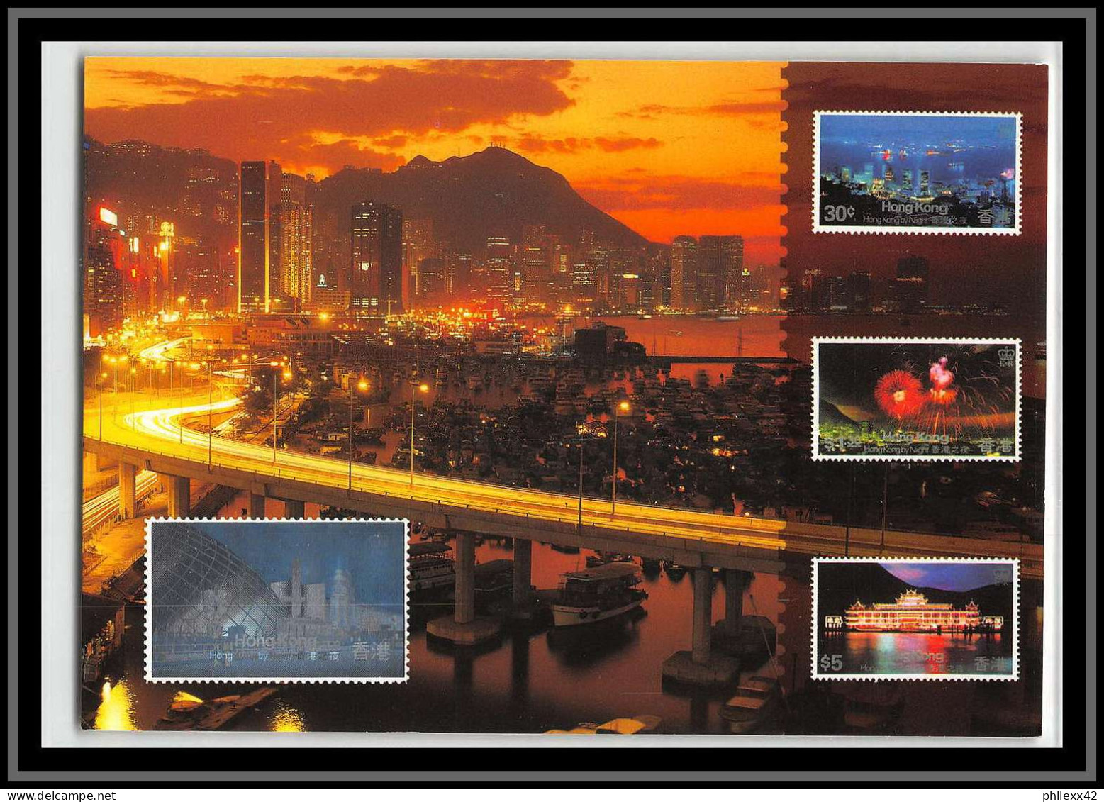 49165 Hong Kong 97 Stamp Exhibition 1997 By Air Mail Par Avion China Entier Carte Postal Postcard Stationery Silver - Postal Stationery