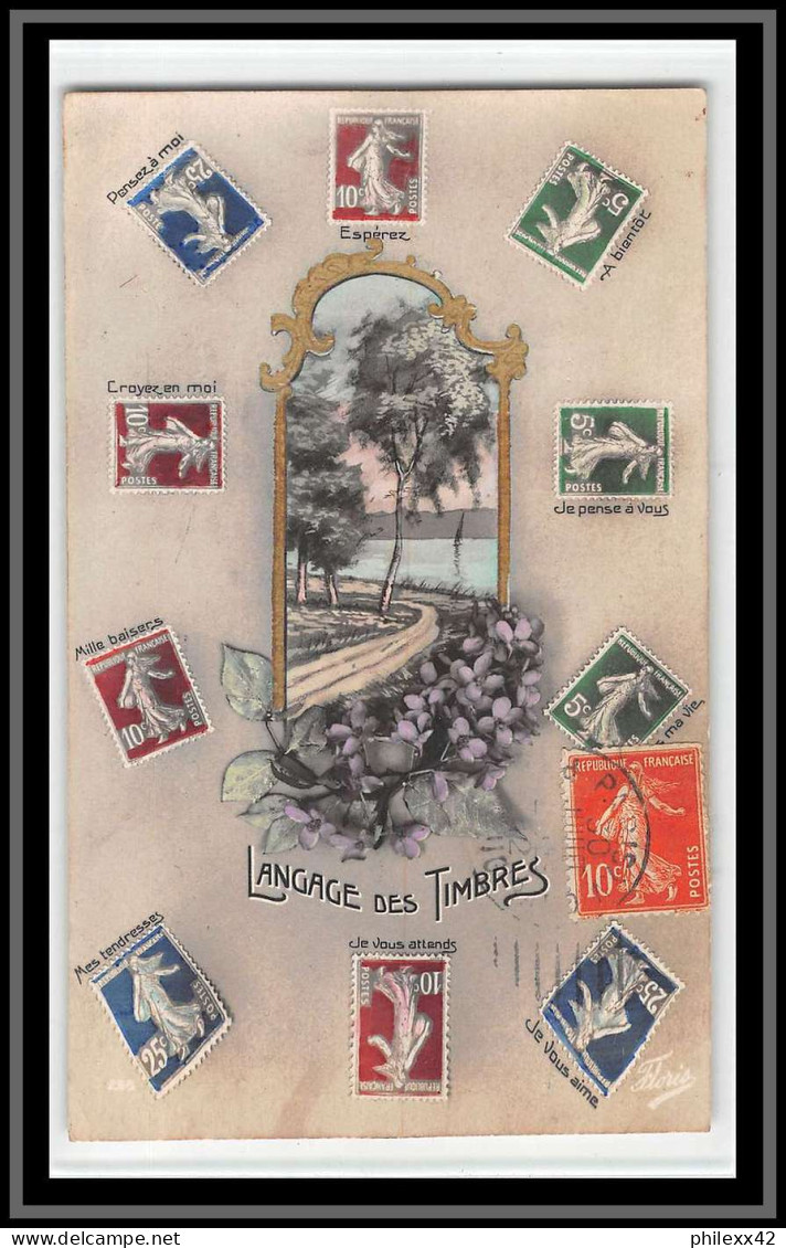 49221 N°138 Semeuse 10c Le Langage Des Timbres Paris 1912 France Carte Maximum (card) - ...-1929