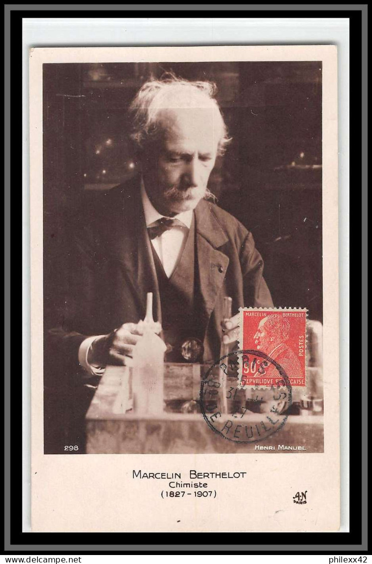 49266 N°243 Marcelin Marcellin Berthelot Chimiste Chemist 31/4/1927 A3 France Carte Maximum (card) - Physique