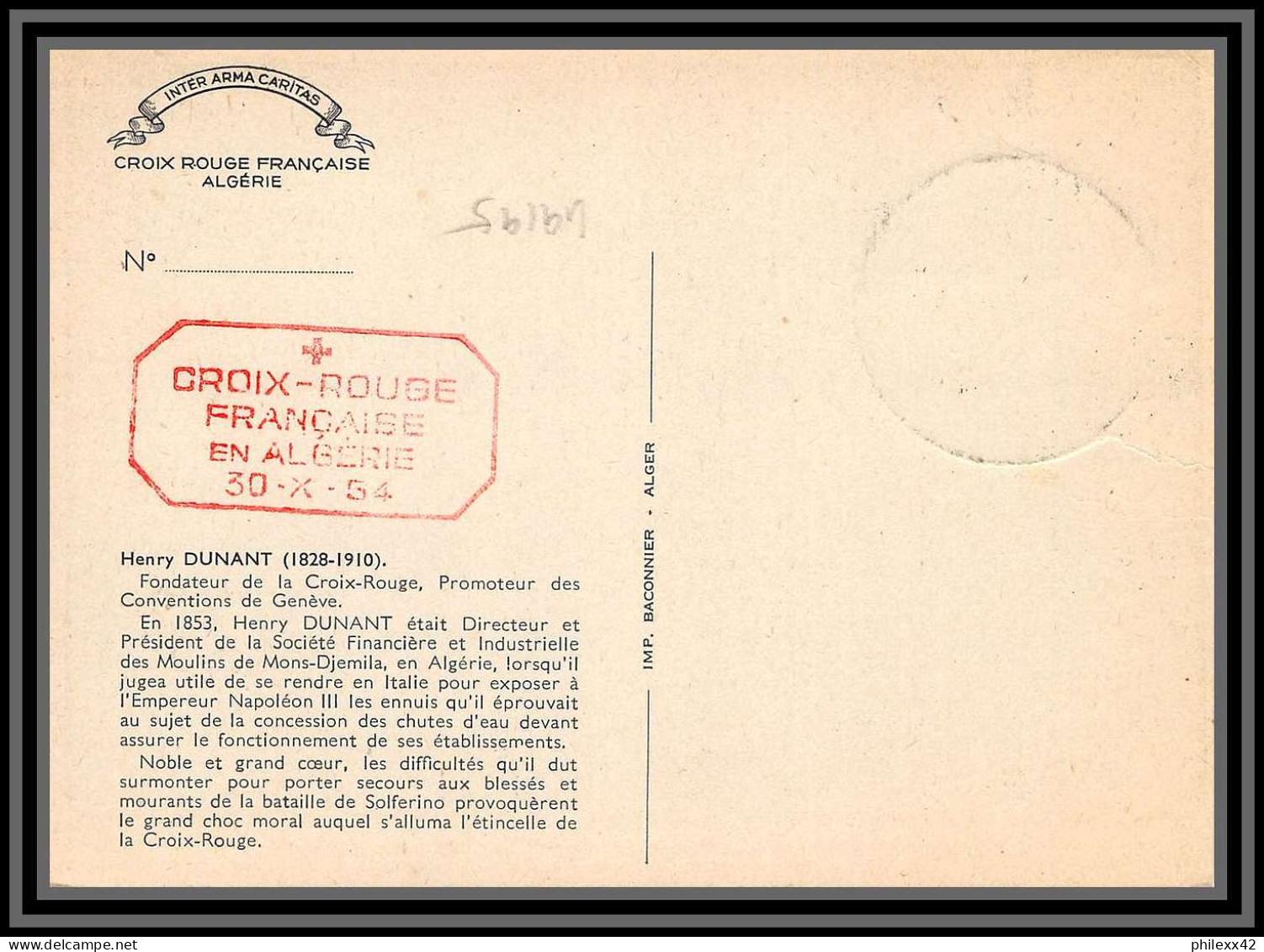 49194 N°316/317 Croix Rouge Red Cross 1954 Hopital Verdun Alger Henri Dunant Infirmères Algérie Carte Maximum (card) - Cartoline Maximum