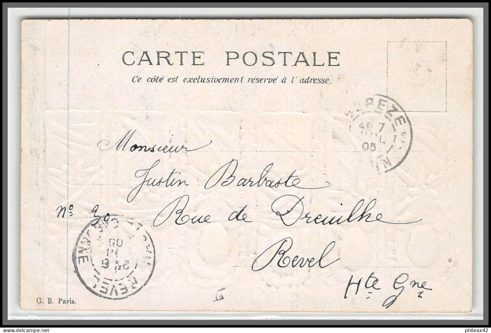 49448 N°111 Blanc Revel 1905 France Carte Postale Repopolation à Mr Piot Timbres Gaufrée Embossée Enfants Childs - 1900-29 Blanc