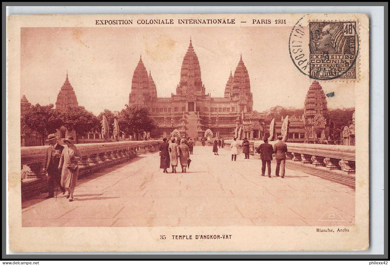 49679 N°271 Temple D'angkor Vat Cambodge Cambodia Exposition Coloniale Paris 1931 France Carte Maximum (card) - 1930-1939