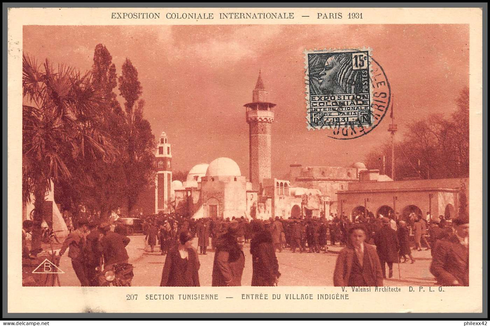 49693 N°270 Section Tunisienne Entrée Village Indigène Exposition Coloniale Paris 1931 France Carte Maximum (card) - 1930-1939