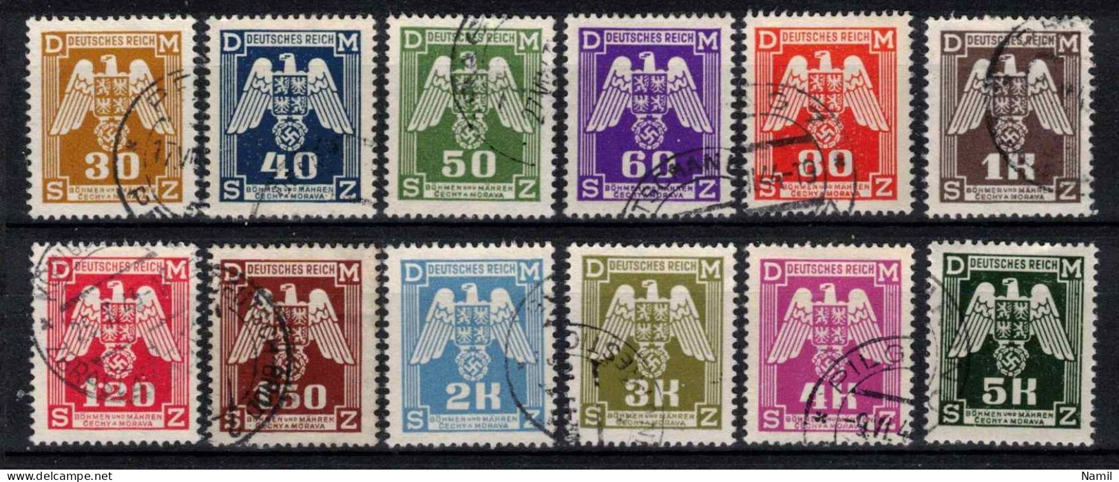 Boheme Et Moravie 1943 Mi D 13-24 (Yv TS 13-24), Obliteré - Used Stamps