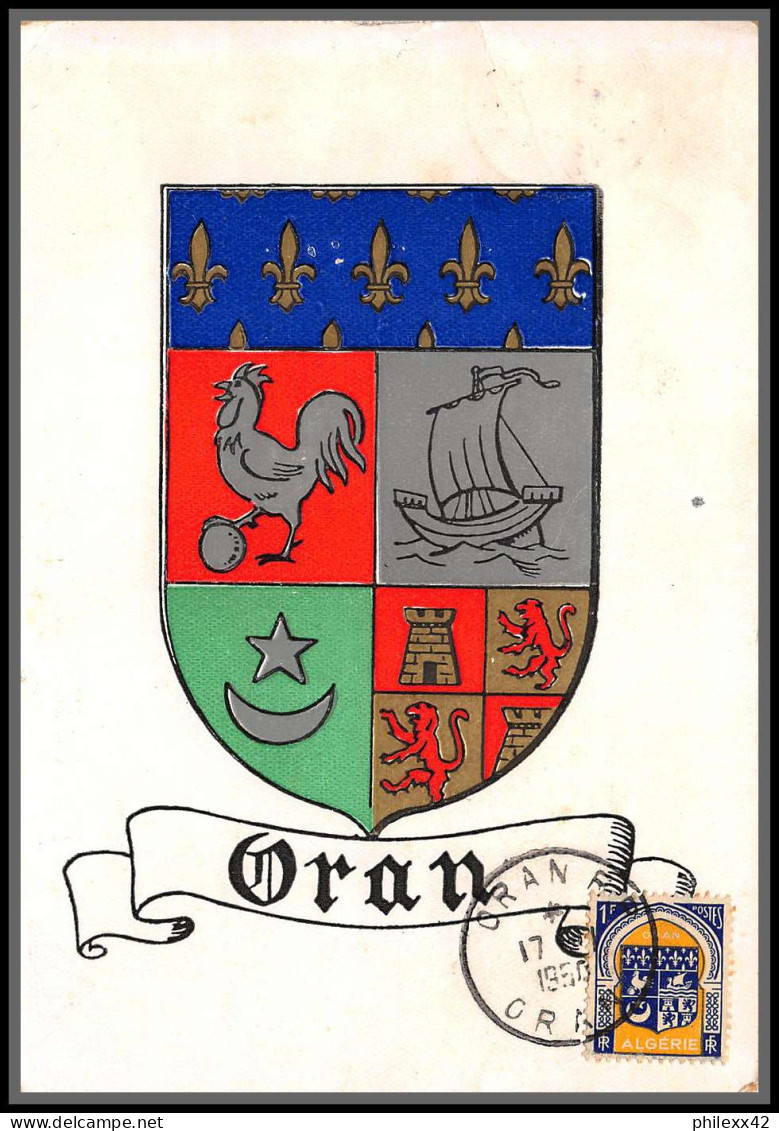 56764 N°256 Blason Armoirie Oran 1950 Algérie Carte Maximum (card) édition Biomarine - Cartoline Maximum