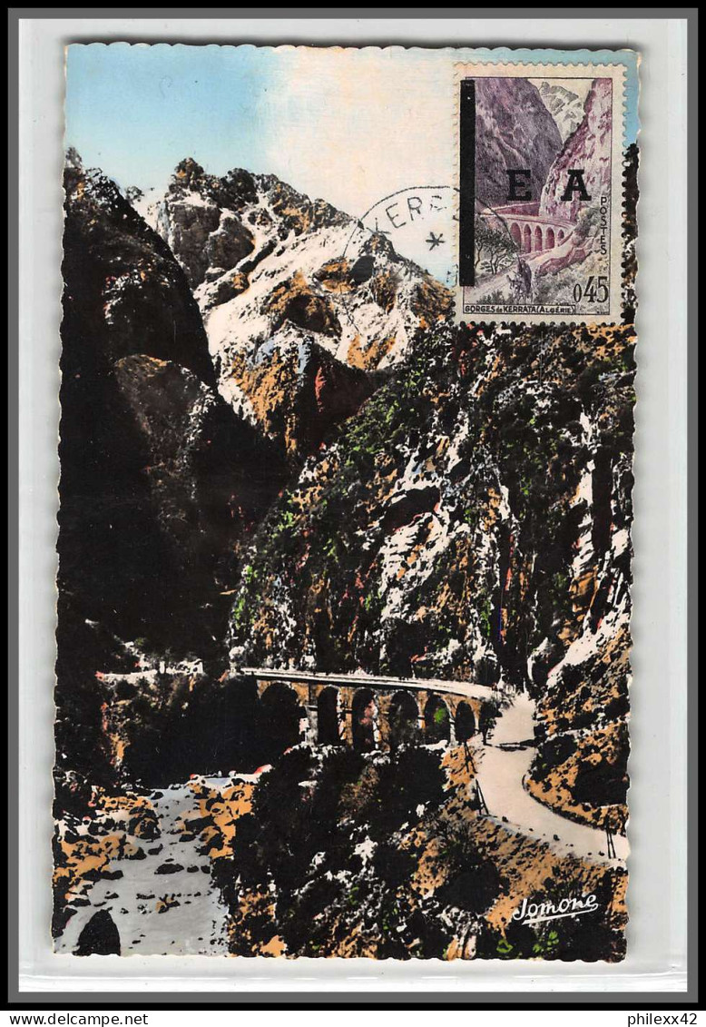 56777 N°361 Gorges De Kerrata Surcharge EA Setif 1962 Algérie Carte Maximum (card) édition Jomone - Cartes-maximum