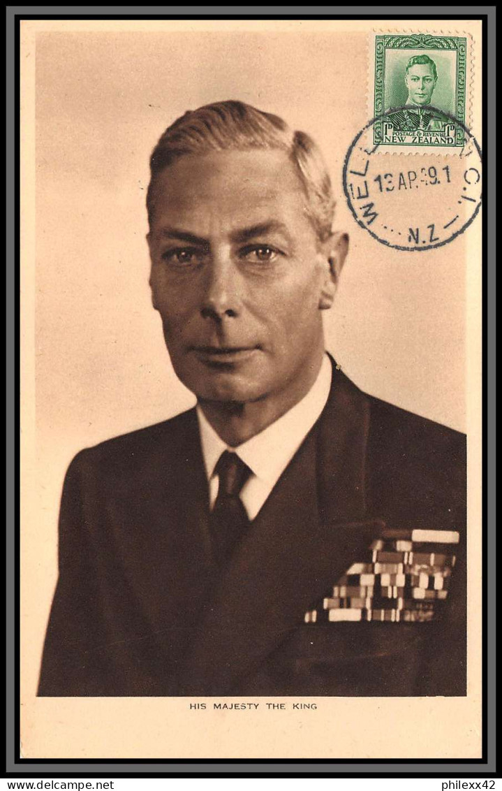56966 N°237 Roi His Majesty The King Georges VI 6 13/4/1949 New Zelande Nouvelle Zélande Carte Maximum (card) England - Lettres & Documents