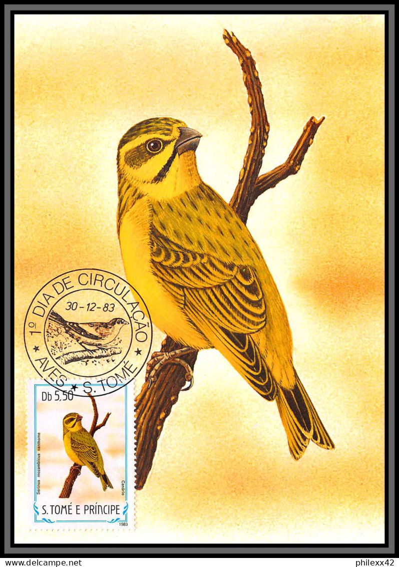 56920 N°879/898 Oiseaux (birds) Sao S Tome E Principe Série Complète 22 Cartes Carte Maximum (card) Fdc édition 1983 - Konvolute & Serien