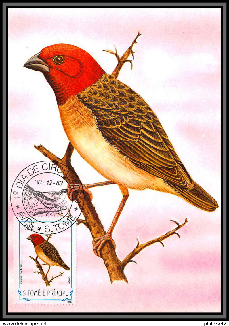 56920 N°879/898 oiseaux (birds) sao s tome e principe série complète 22 cartes Carte maximum (card) fdc édition 1983