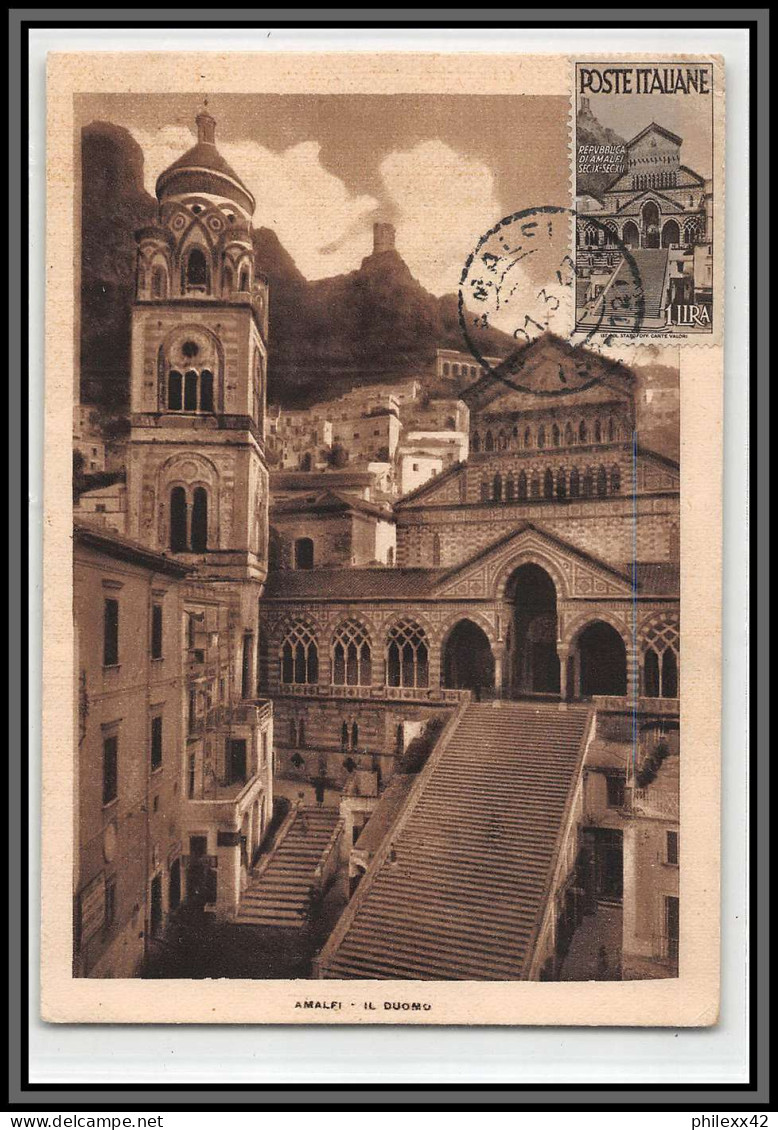 56982 N°504 Cathédrale Amalfi Chiesa Church Duomo  1947 Italia Italie Italy Carte Maximum (card) Collection Lemaire - Maximum Cards
