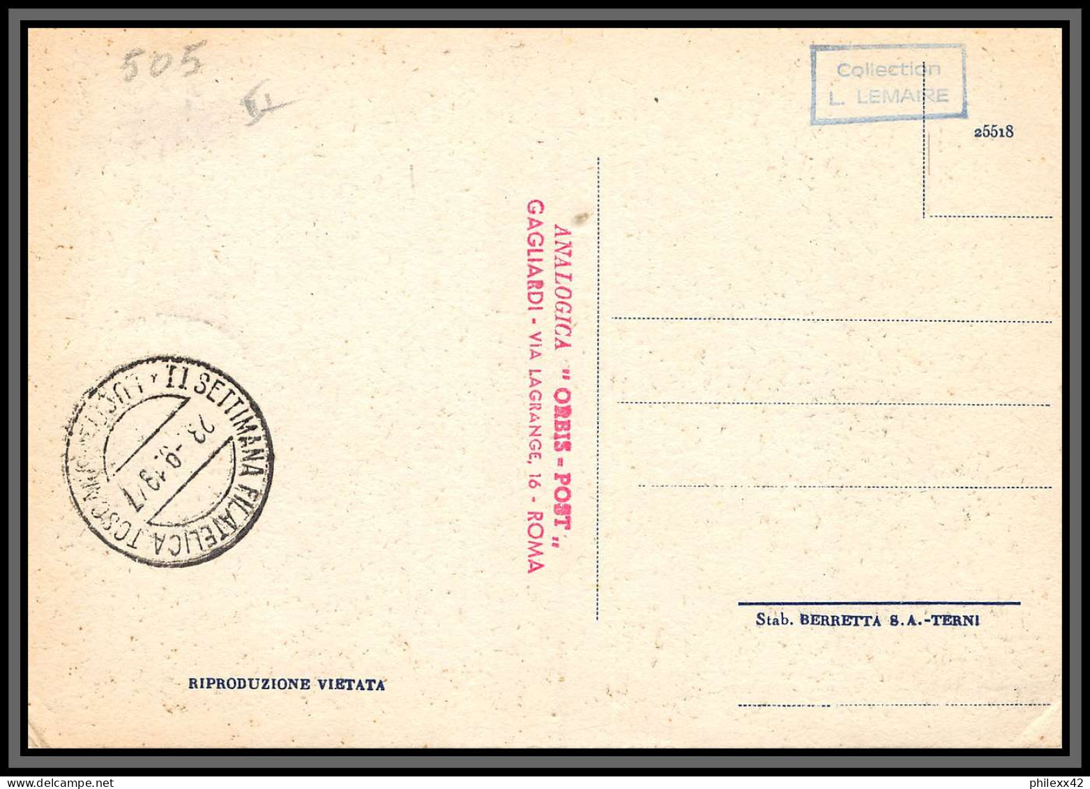 56983 N°505 Saint Michel Lucques 1947 Lucca Chiesa San Michele Italia Italie Italy Carte Maximum Collection Lemaire - Maximum Cards