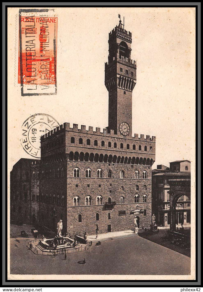 56979 N°507 Palazzo Vecchio Signora 1947 Italia Italie Italy Carte Maximum (card) édition Giusti - Maximum Cards