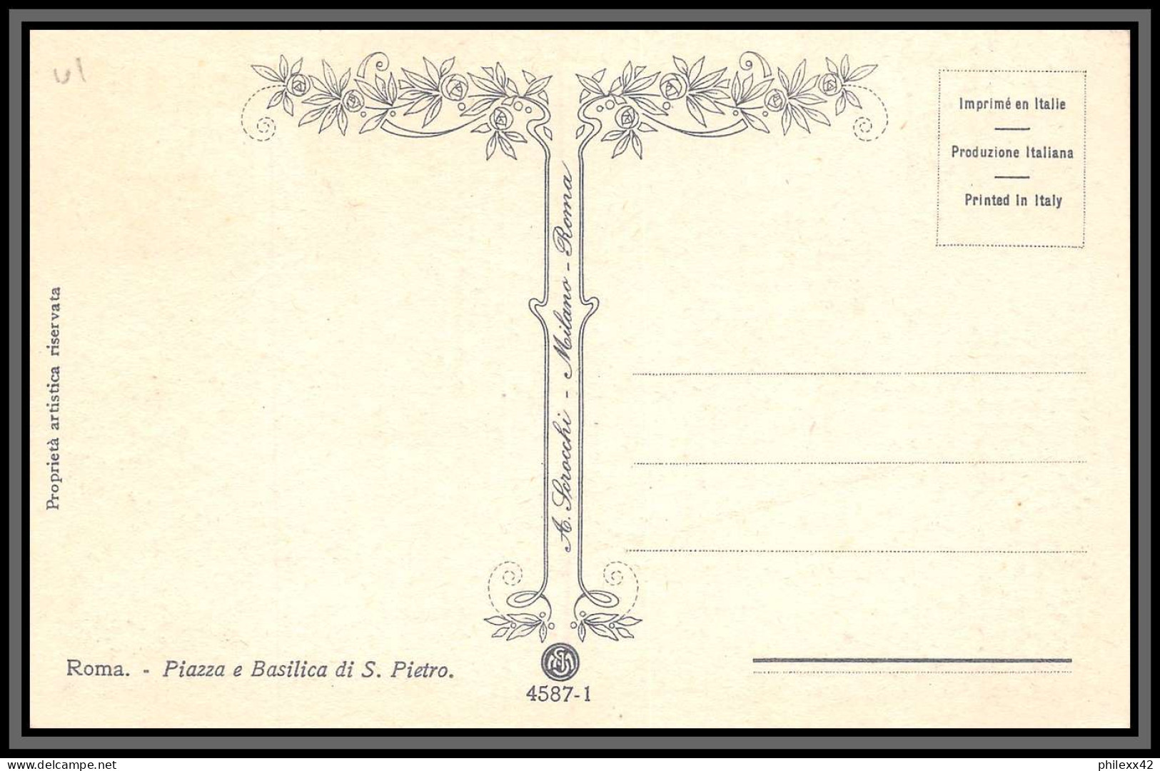 57008 N°166 Basilique San Pietro église Church Anno Santo 1925 Italia Italie Carte Maximum édition Scrocchi 1932 - Maximum Cards