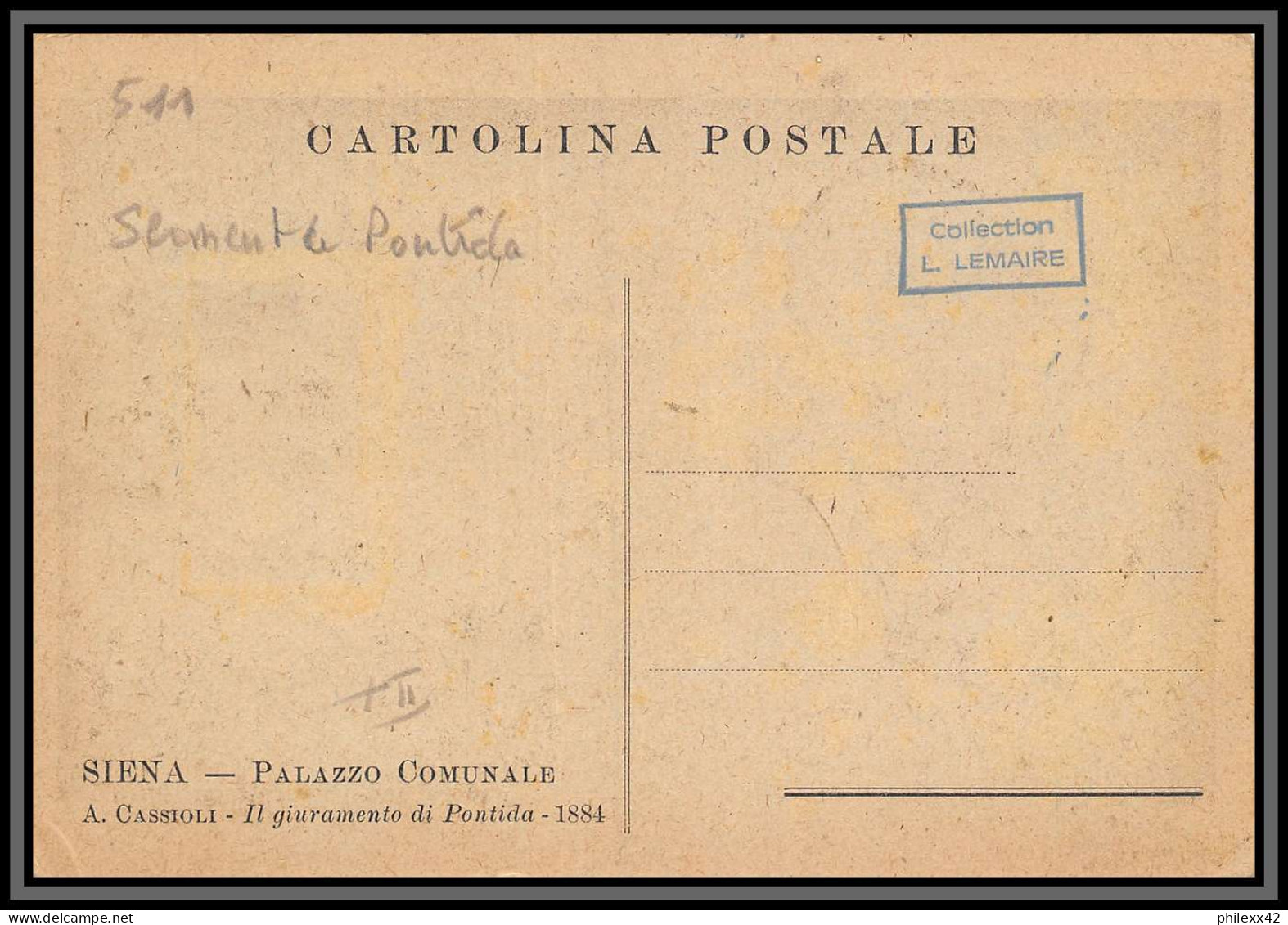 56994 N°511 Il Giuramento Serment De Pontida 1947 Bergamo Italia Italie Italy Carte Maximum (card) Collection Lemaire - Maximum Cards