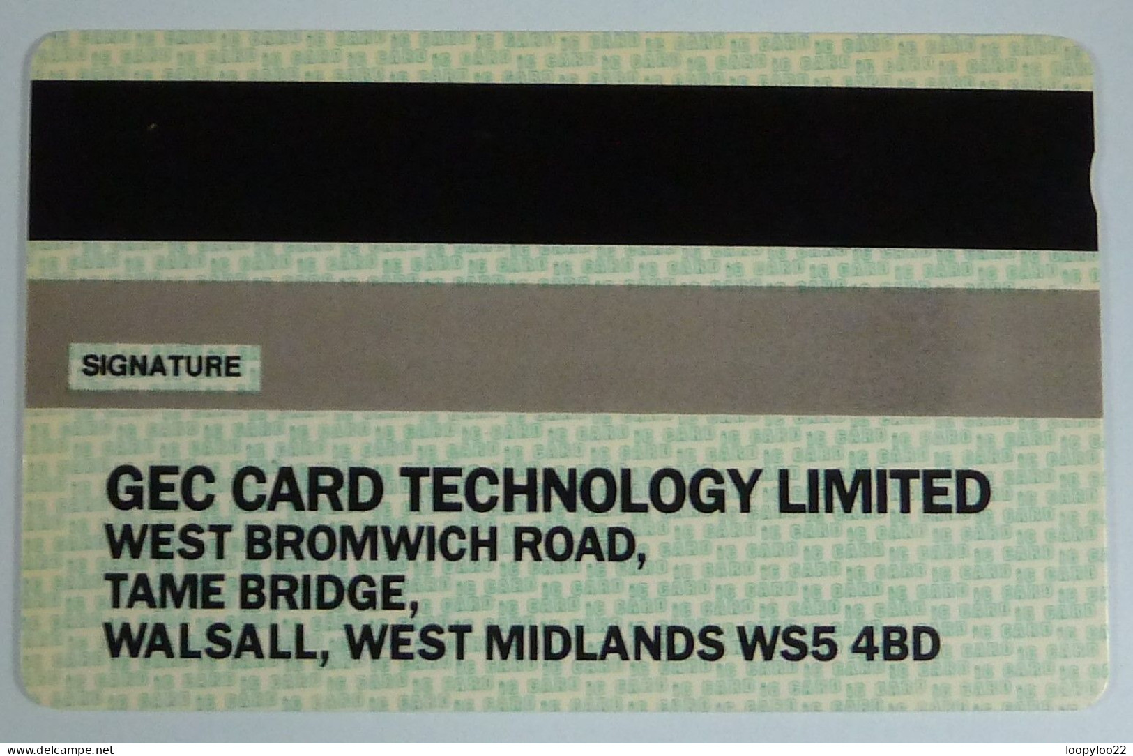 UK - Great Britain - Inteligent Contactless - IC Card - Green Reverse - Demo For GEC Card Technology - [10] Colecciones