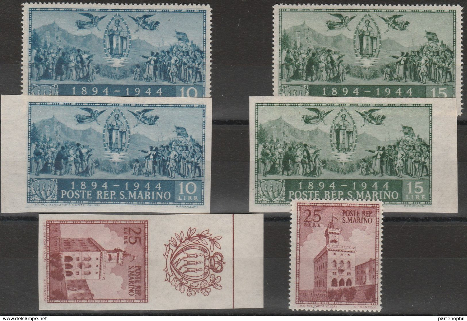 365 - San Marino - 1945 - Palazzetto Del Governo N. 276A/278F. Cat € 260,00. MNH - Neufs