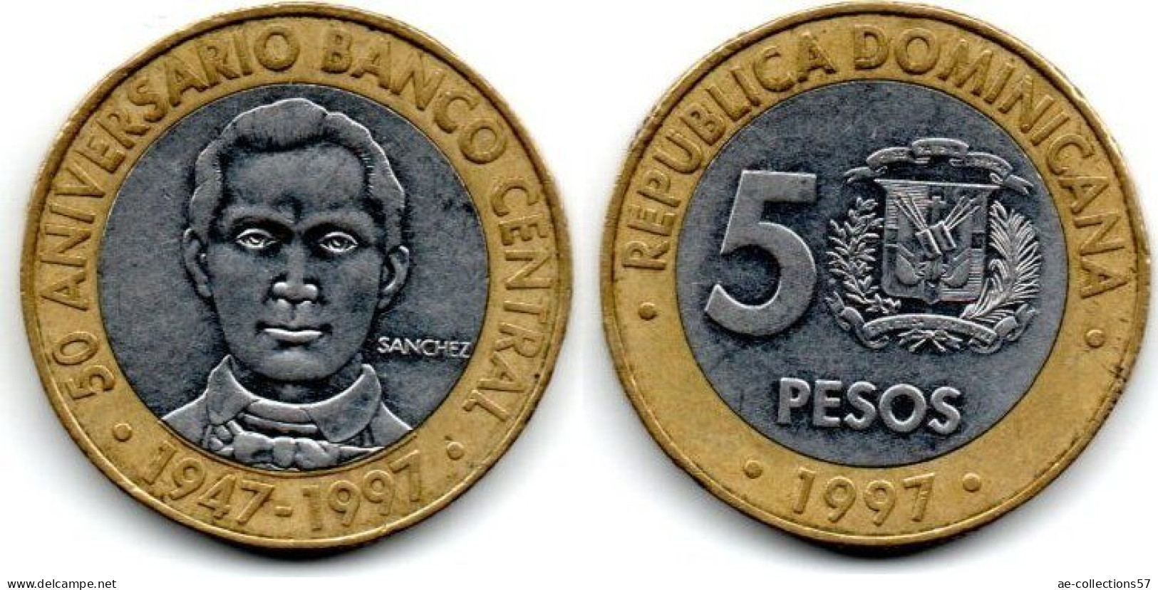 MA 30748 / République Dominicaine 5 Pesos 1997 TTB - Dominikanische Rep.